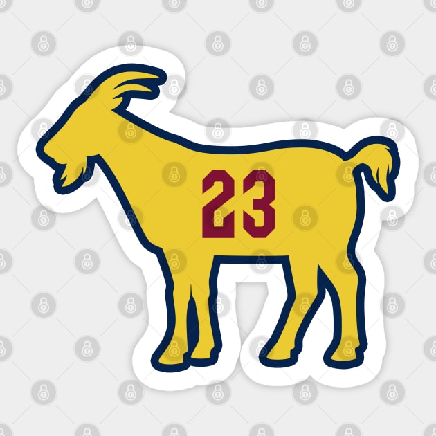 CLE GOAT - 23 - Navy Sticker by KFig21